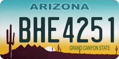 AZ license plate BHE4251