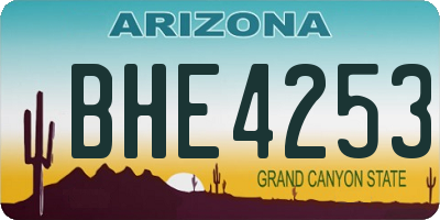 AZ license plate BHE4253