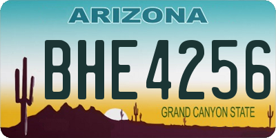 AZ license plate BHE4256