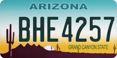 AZ license plate BHE4257