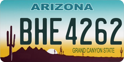 AZ license plate BHE4262