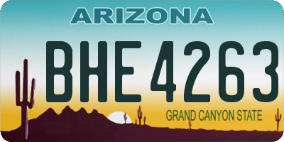 AZ license plate BHE4263