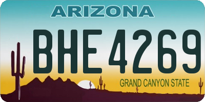 AZ license plate BHE4269