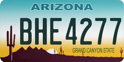 AZ license plate BHE4277