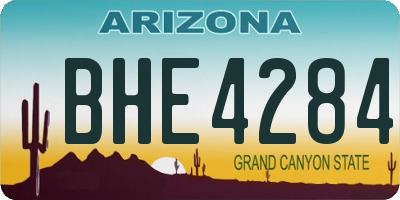 AZ license plate BHE4284