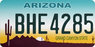 AZ license plate BHE4285