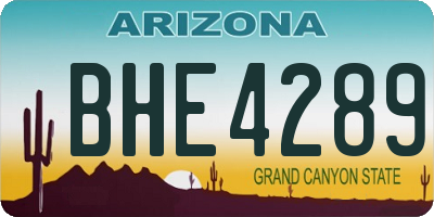 AZ license plate BHE4289