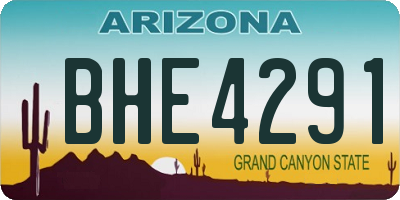 AZ license plate BHE4291