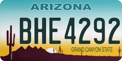 AZ license plate BHE4292