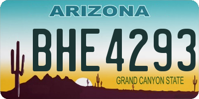 AZ license plate BHE4293