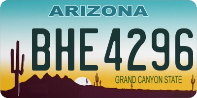 AZ license plate BHE4296