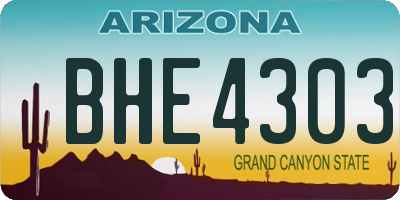 AZ license plate BHE4303
