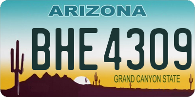 AZ license plate BHE4309