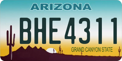 AZ license plate BHE4311