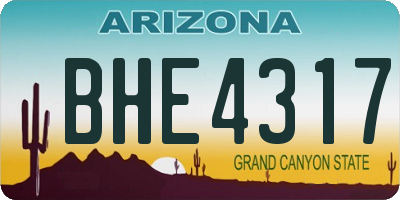 AZ license plate BHE4317