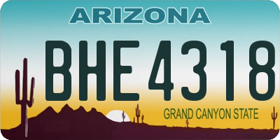 AZ license plate BHE4318