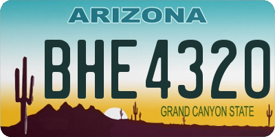 AZ license plate BHE4320