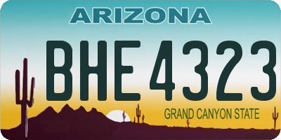 AZ license plate BHE4323