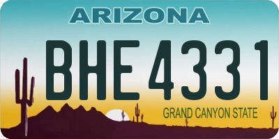 AZ license plate BHE4331