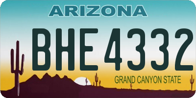AZ license plate BHE4332
