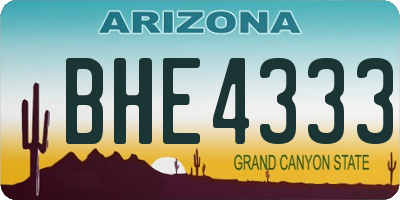 AZ license plate BHE4333