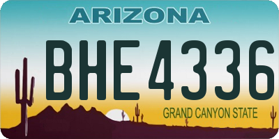 AZ license plate BHE4336