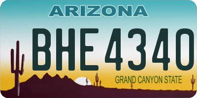 AZ license plate BHE4340