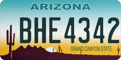 AZ license plate BHE4342