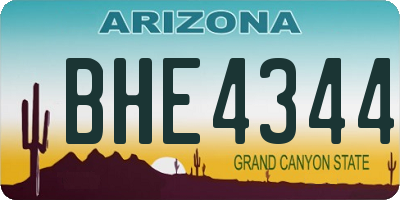 AZ license plate BHE4344