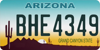 AZ license plate BHE4349