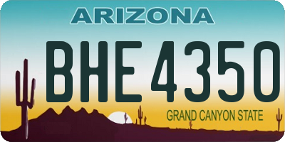 AZ license plate BHE4350