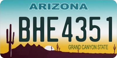 AZ license plate BHE4351