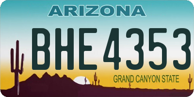 AZ license plate BHE4353