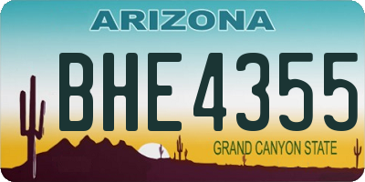 AZ license plate BHE4355
