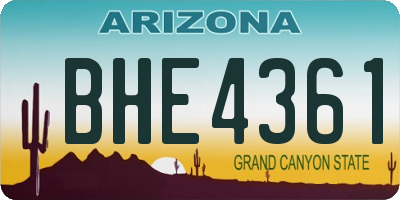 AZ license plate BHE4361
