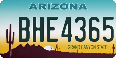 AZ license plate BHE4365