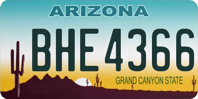 AZ license plate BHE4366