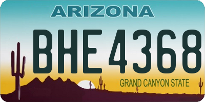 AZ license plate BHE4368