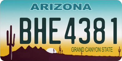 AZ license plate BHE4381