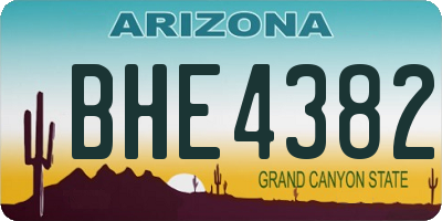 AZ license plate BHE4382