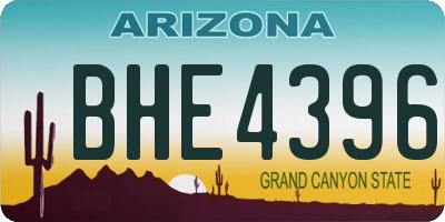AZ license plate BHE4396