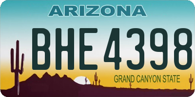 AZ license plate BHE4398