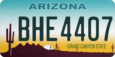 AZ license plate BHE4407