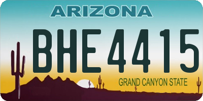 AZ license plate BHE4415
