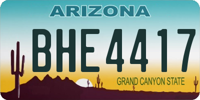 AZ license plate BHE4417