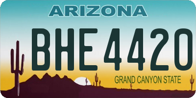 AZ license plate BHE4420