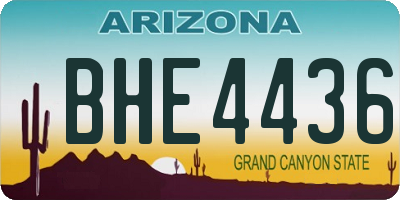 AZ license plate BHE4436