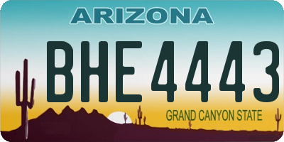 AZ license plate BHE4443