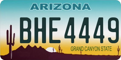 AZ license plate BHE4449