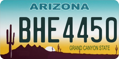 AZ license plate BHE4450